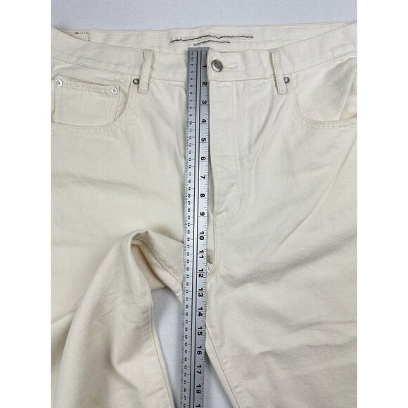 AMERICAN EAGLE Womens Jeans Size 18 Short Wide Leg Crop Cream Button Fly - Picture 9 of 11